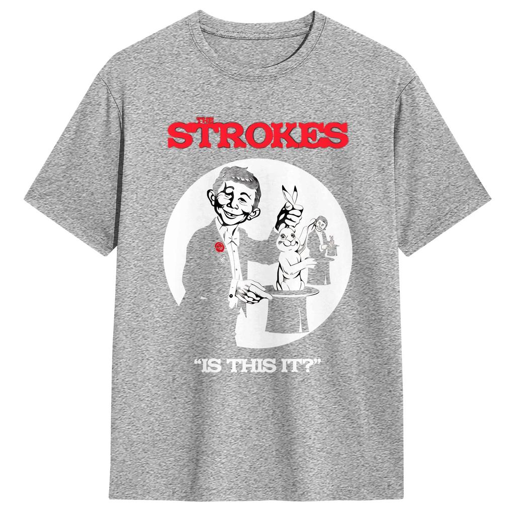 The Strokes Band T-Shirt Strand Reines Baumwoll-T-Shirts Für Herren Hip Hop Bedrucktes T-Shirt Kurze Ärmel Y2K Basic Top T-Shirts