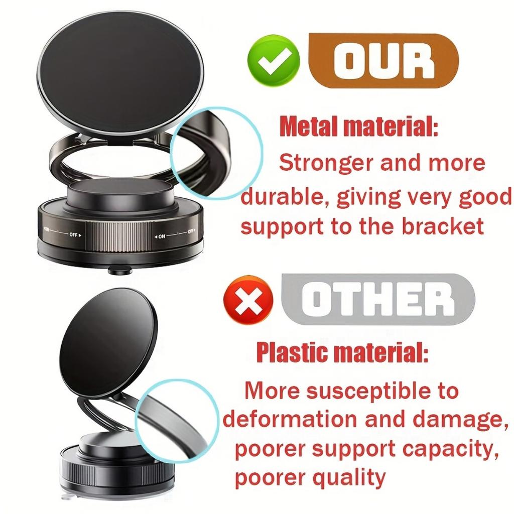 Magnetisk telefonholder for bil, Justerbar roterende dobbeltsidig sugekopp, Håndfri telefonholder, Håndfritt kjøretilbehør | Moderne biltilbehør