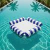 Flotador Inflable para Piscina Rayado 4 Tubos Hamaca de Agua con Malla Silla Lounge Flotante Plegable Esenciales para Fiesta en Piscina de Verano Playa Lago