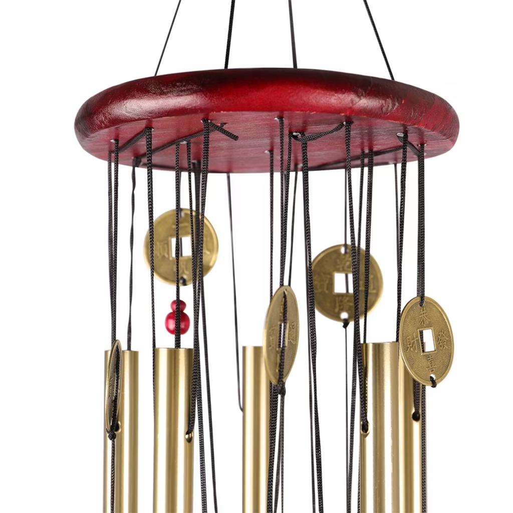 Metal Wind Chime Garden Decorative Vintage Style Outdoor Hanging Iron Tube Bells with Multiple Tubes and Circular Top Frame for Patio Porch Yard