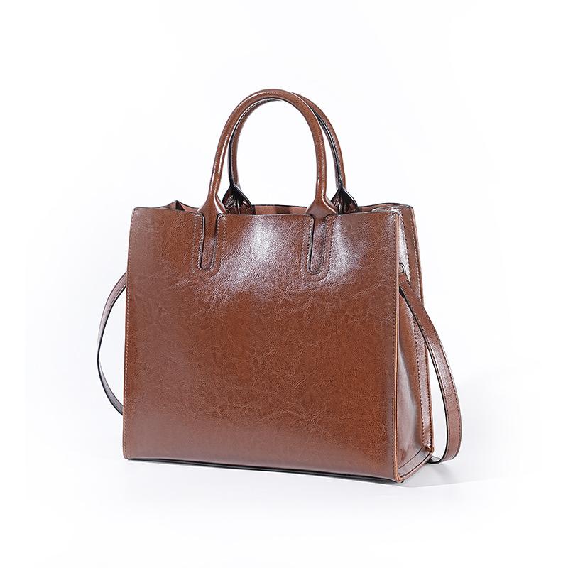 Large capacity bag women's leather portable tote bag, computer bag business women's bag women's bag