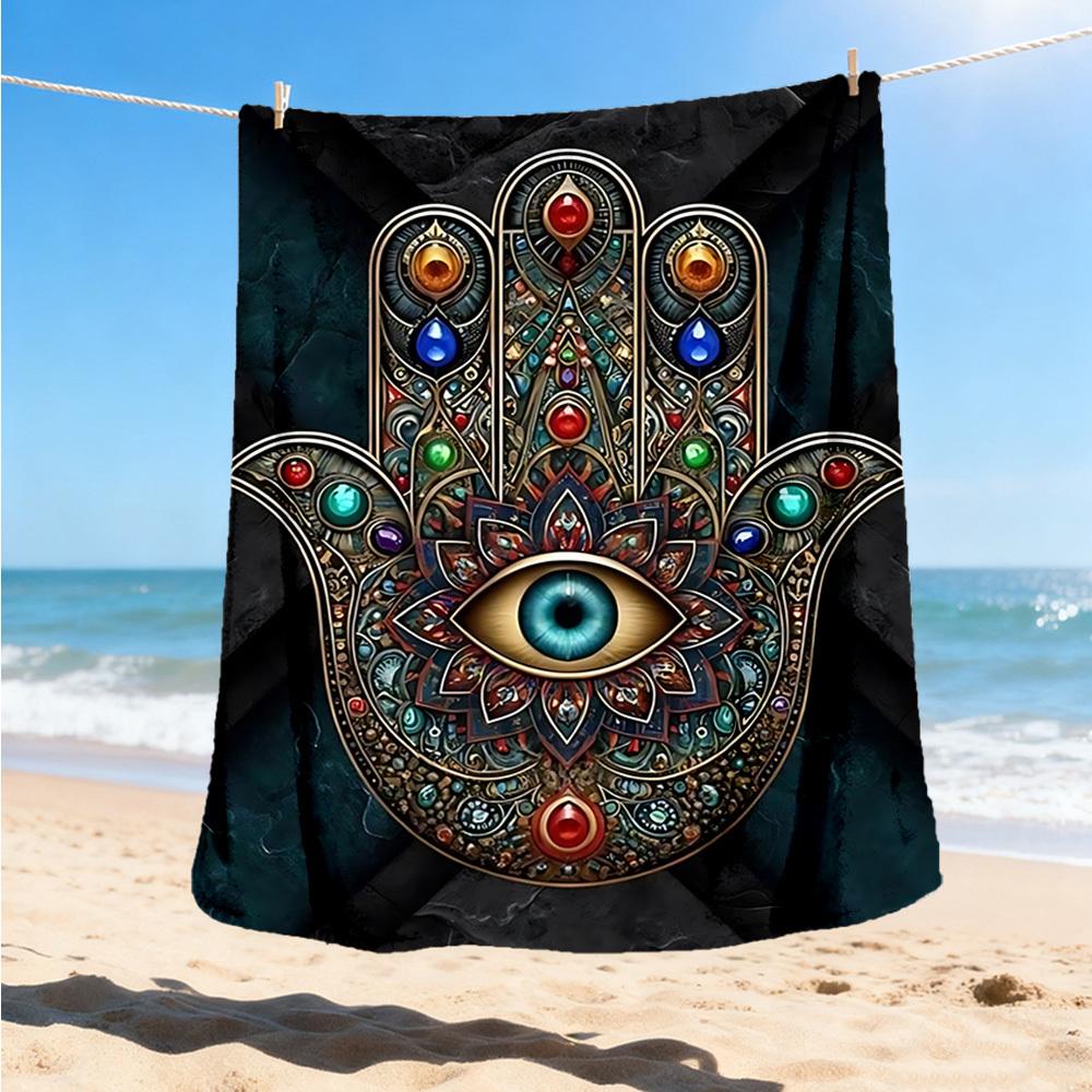 1pc Protective Eye Symbol Print Outdoor Blanket, Lightweight Polyester,