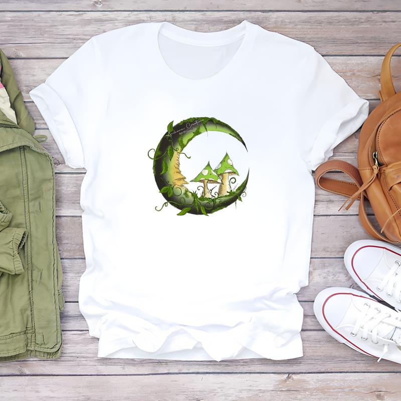 Women's Trendy T-shirt, Cute Printed Pattern, Short-sleeve Summer Daily Fashion Wear.