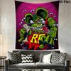 Rat Fink 2D Flat Tapestry Tapestry Wallmounted Background Cloth Work Of Art Wall Decoration Background Wall Hanging Cloth