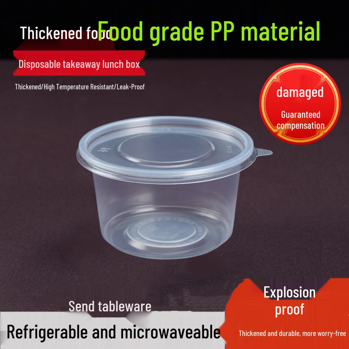Герметичный круглый ланч-бокс для микроволновой печи с крышкой - Одноразовый контейнер для еды пищевого качества 20 Sets Value Package 1090₽
