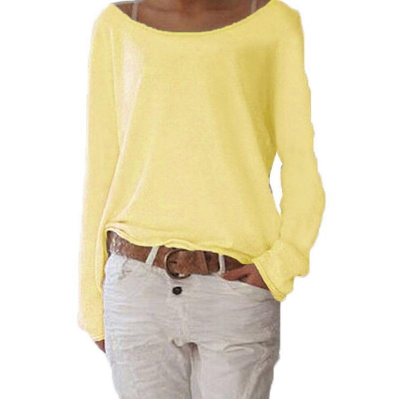 Solid Color Knitted Women's T-shirt Top Base Shirt