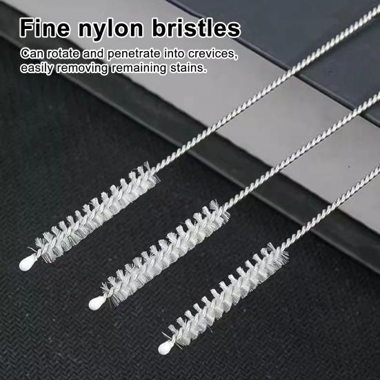 10Pcs Cleaning Brush Set Full Size Straws Narrow Gaps Deep Cleaning Brush Nylon Bristles Spiral Shaft Cleaning Tool