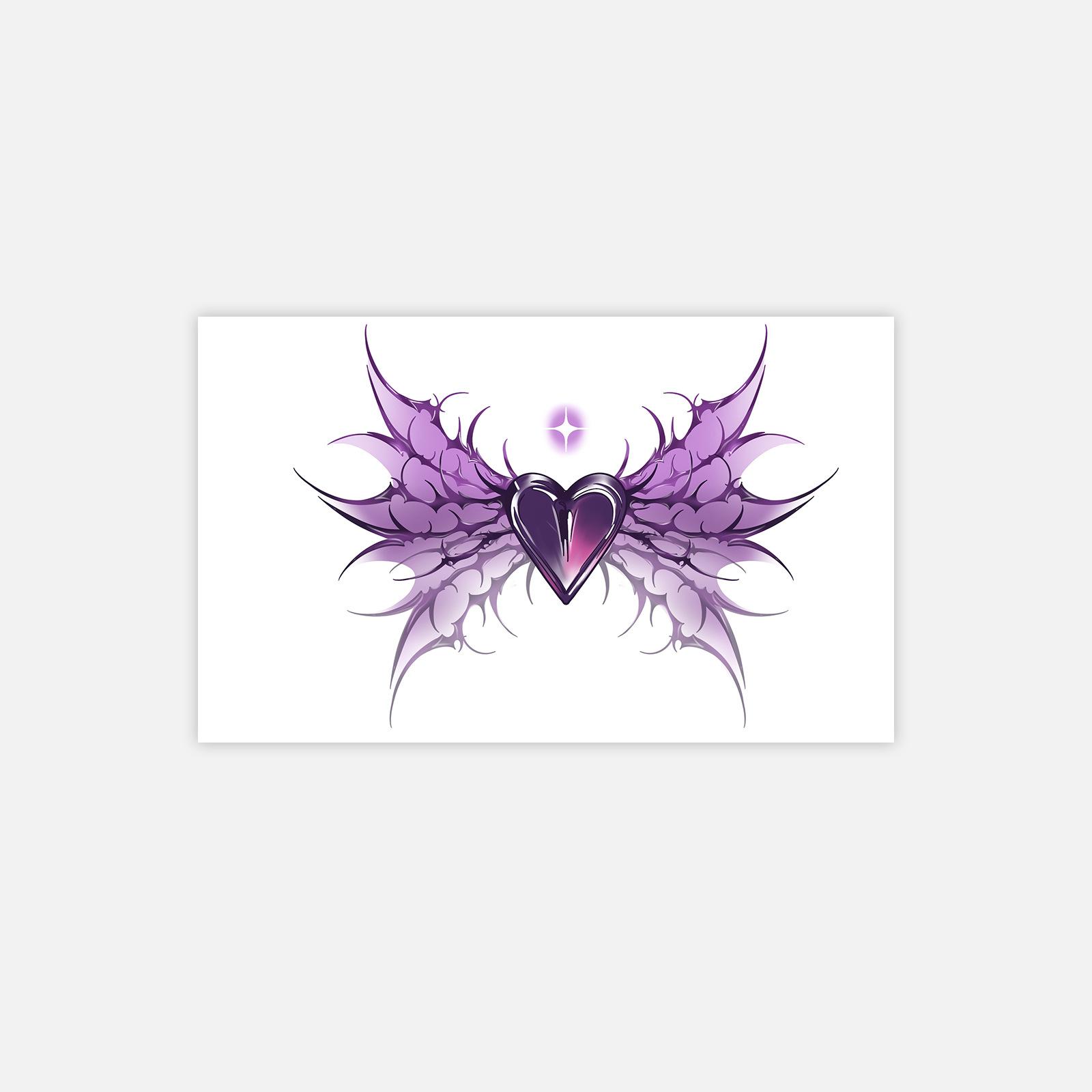 Dark Love Wings Succubus Waist Tattoo Sticker Sexy Spice Girl Tattoo Sticker 18*11