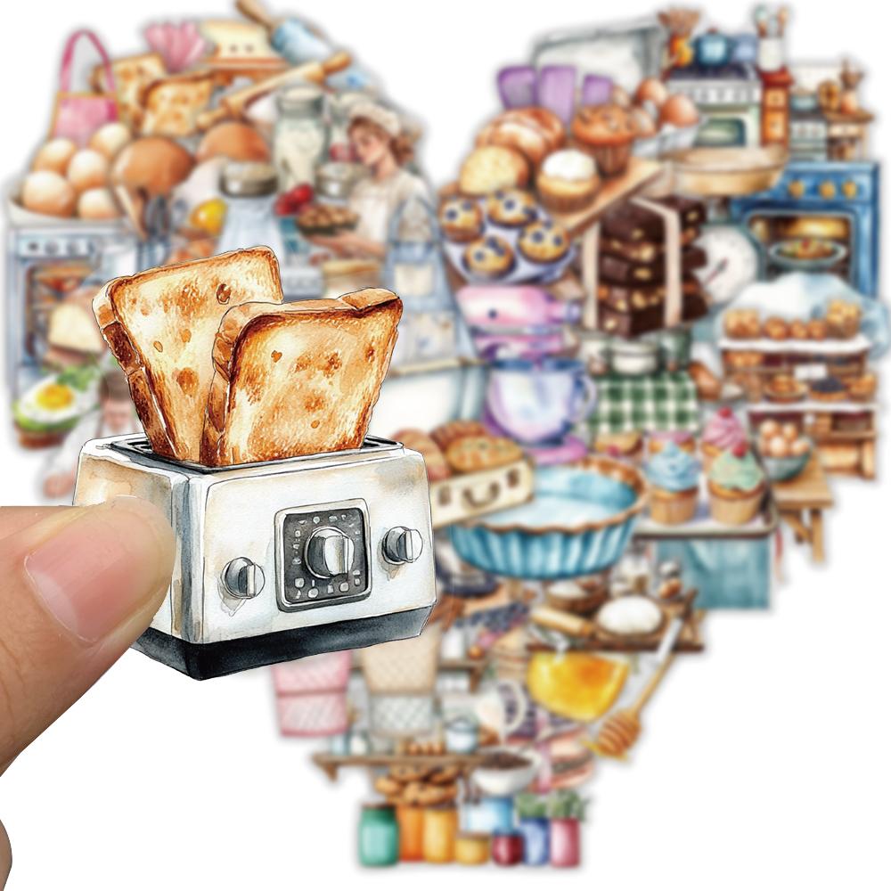 50/100PCS Baking theme Stickers Refrigerator Scrapbook Laptop Coffee Phone Stationery Cup Luggage Creative Decoration Stickers