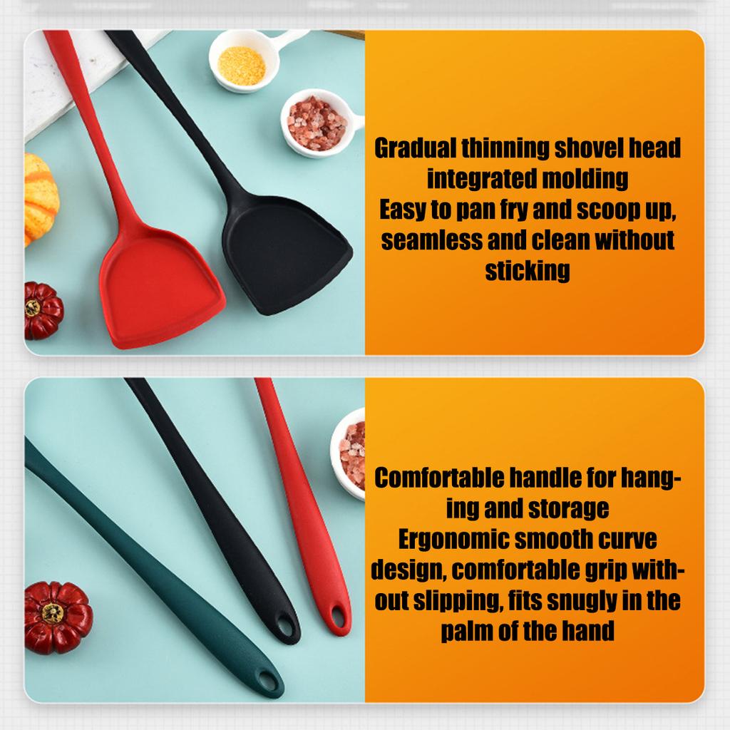 All-In-One Silicone Spatula Kitchen Items Heat Resistant Non-Stick Frying Pan Spatula Household Silicone Chinese Spatula