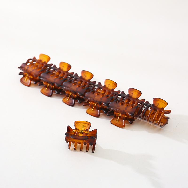 12-teiliges Haaraccessoire-Set 3cm Dekorative Clips Bernstein Schwarz Bunt Starker Halt Druckspangen