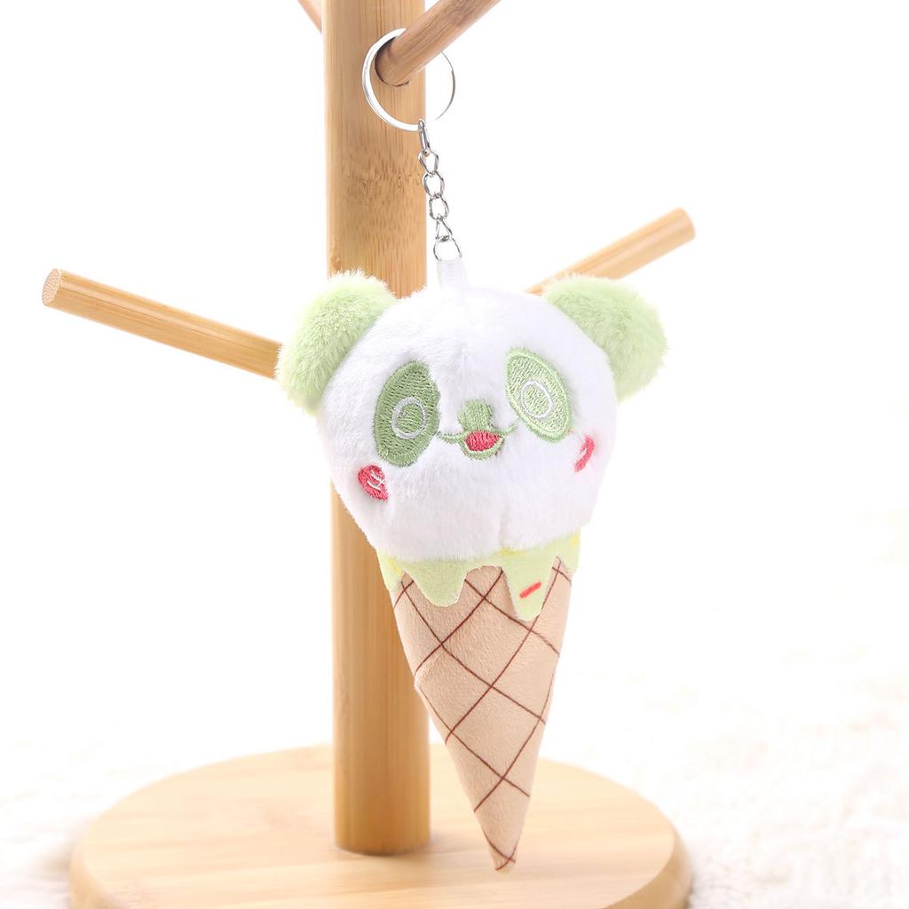 Panda Ice Cream Pendant Plush Keychain Cone Panda Doll Bag Pendant Doll Doll Gift