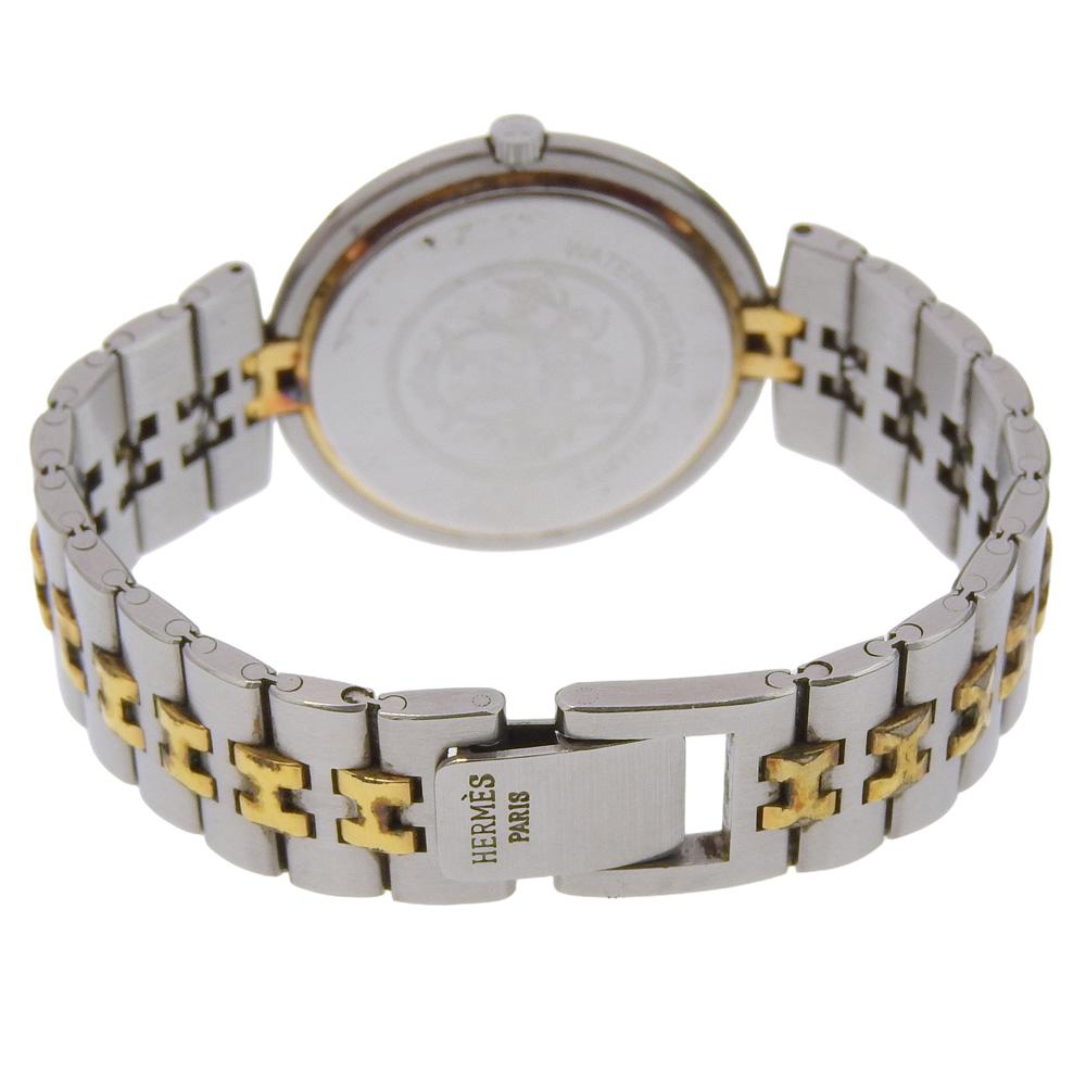 HERMES profile Watches WhiteDial Stainless Steel Quartz Analog display unisex Used
