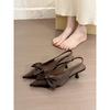 Fashion New Women Shoes Spring New Butterfly Knot Women Slingbacks Heels Shoes Sexy Dress Thin Heel Pointed Toe Ladies High Heels Women