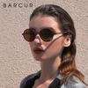 BARCUR Design Polarized Round Sunglasses For Men Hot Black Goggle Male Ultralight Retro Vintage Sun Glasses Women UV400 Eyewear