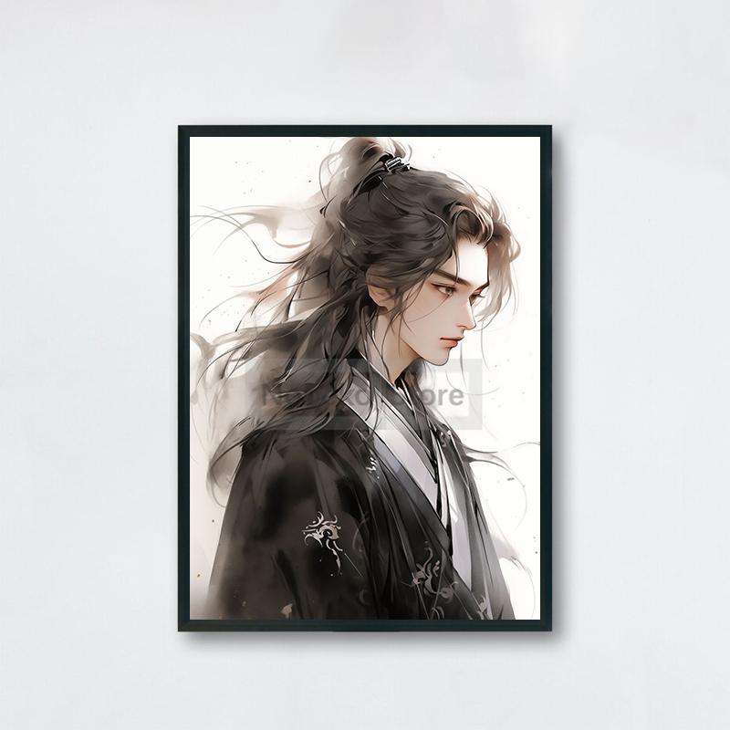 Chinese Style Swordsman Poster Ancient Customs Handsome Prints Canvas Painting Wall Art Pictures Home Living Room Modern Decor