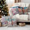4 Pcs Winter Nutcracker And Ballerina Single-Sided Printed Pillowcase For Home Living Room Bedroom Car Decor