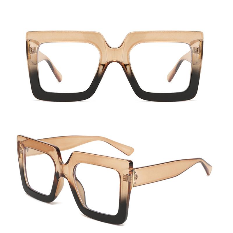 Non-polarized Unisex Plastic Square Frame Glasses Men Fashio Small Frame Hip Hop Glasses