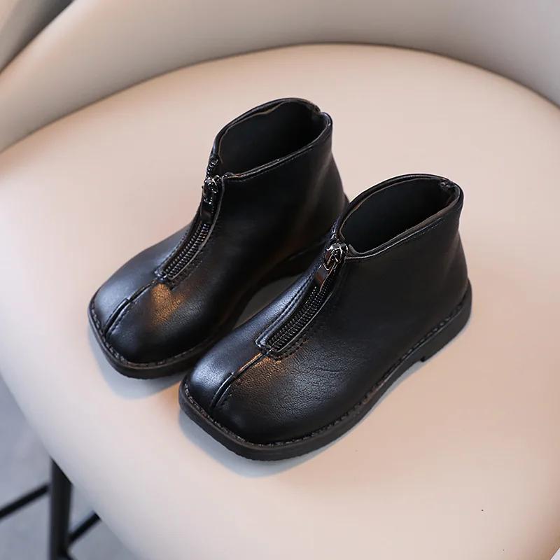 

Ботинки New Girl Boots Модные Универсальные Повседневные Детские Ботинки Трендовый Комфорт Простые Ботильоны Теплые Классические Легкие Ботинки Принцессы Зимние Ботинки 21insole12.8cm чёрный