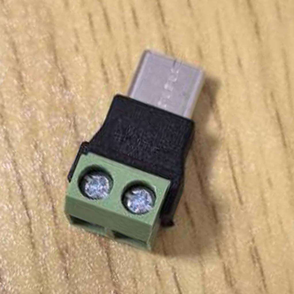 2-teiliger USB-C-Stecker auf 2-Pin Lötloser Verbinder Crimp-Klemmen-Adapter 5V3A Stromausgabe für die Reparatur kleiner Gadgets