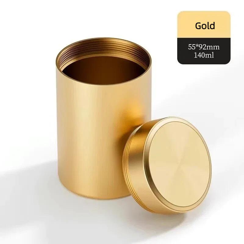 Luftdichte Geruchsdichte Teedose aus Aluminiumlegierung Mini Kräuter Vorratsbehälter Tragbarer Kaffee Aufbewahrungsbehälter Auslaufsichere Teedose