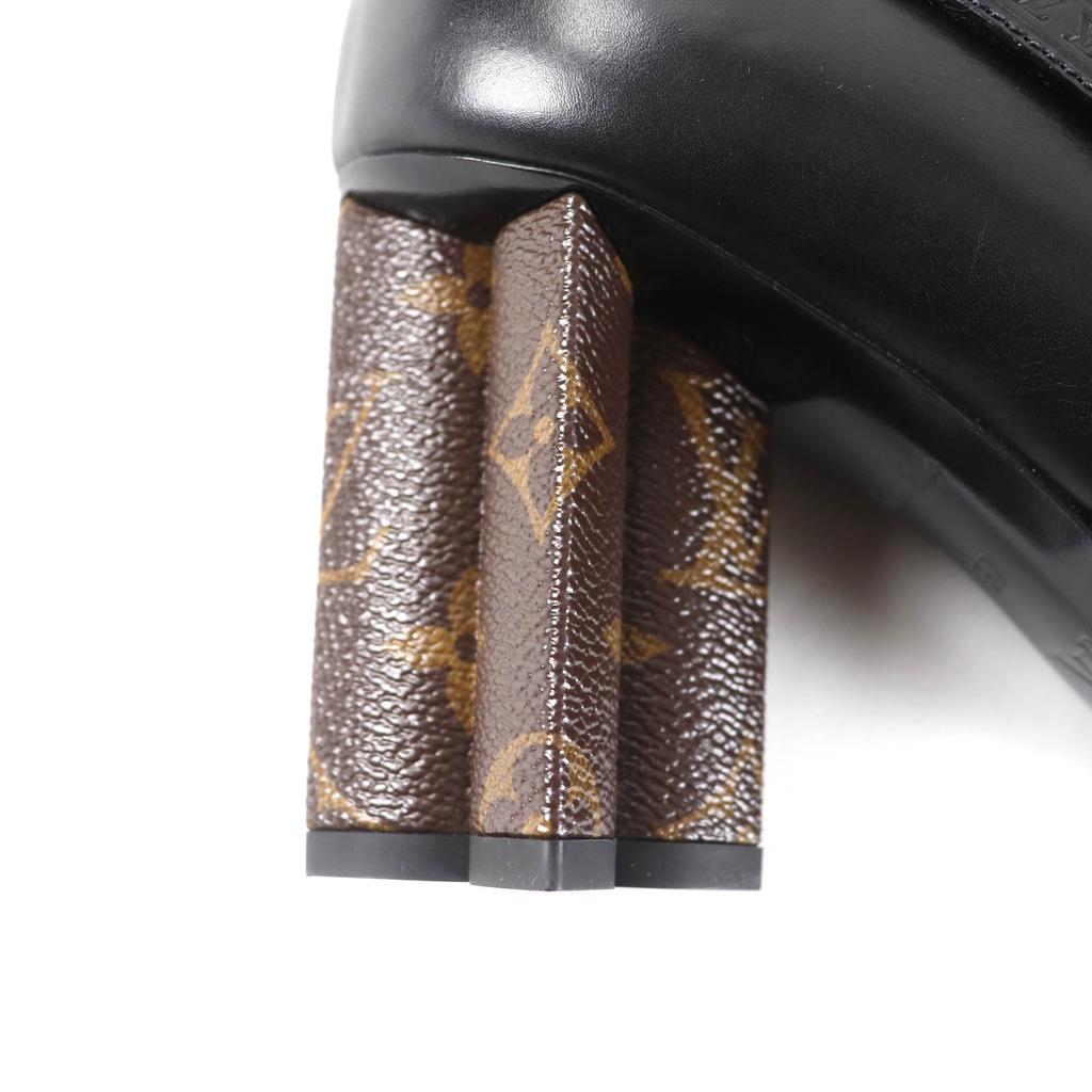 Excellent LOUIS VUITTON Ankle boots Monogram belt design leather Women 37 Used