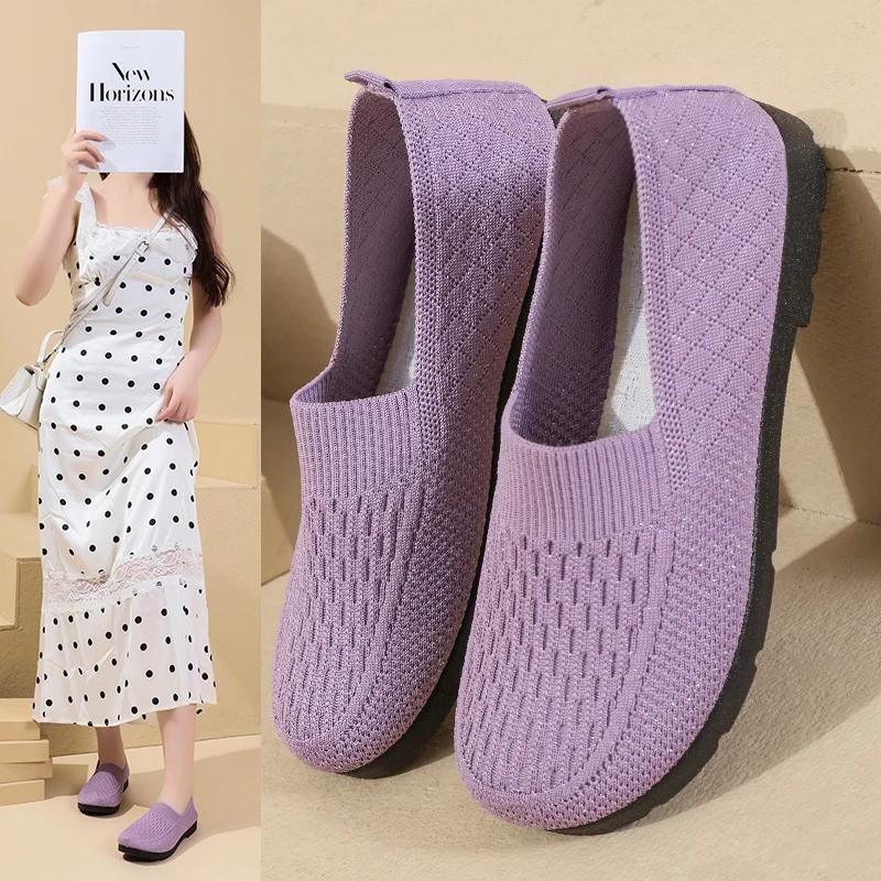 

Мода Новые сетчатые носки женские дышащие и легкие туфли на плоской подошве женские мокасины дышащая спортивная обувь женские Zapatillas Mujer 34 чёрный