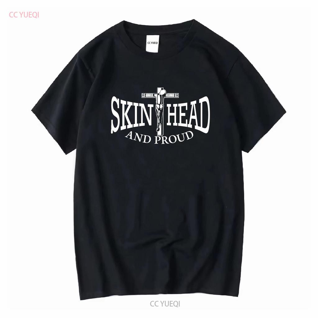 Skinhead and Proud T Shirt Skin Head Punk Oi Ska Long or Short Sleeves Vintage Washed Graphic Stretched Stylish Soft Versatile