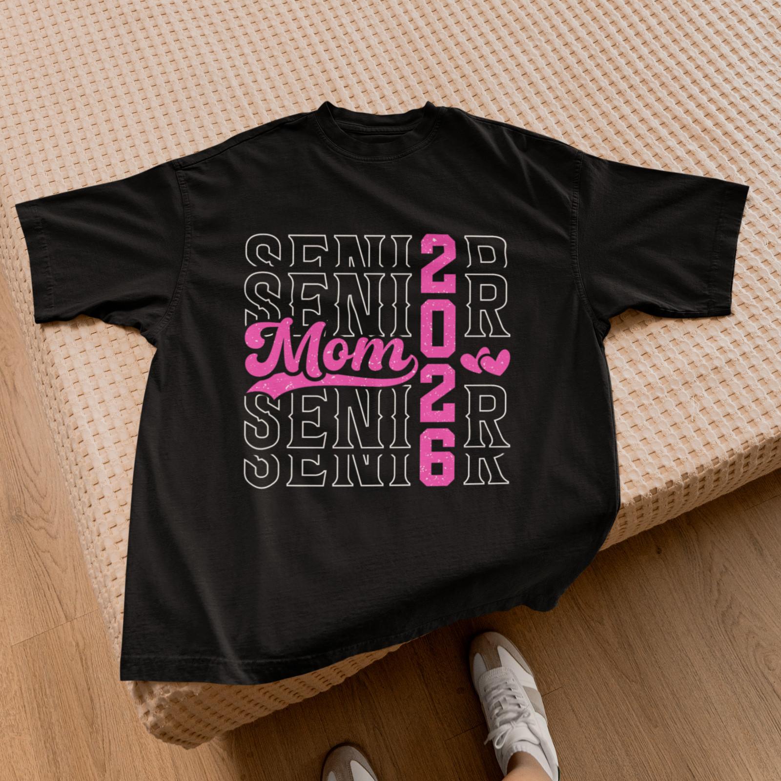 Senior Mom 2026 Shirt Pink Black | Class of 2026 Mom Tee Bold Graphic XL
