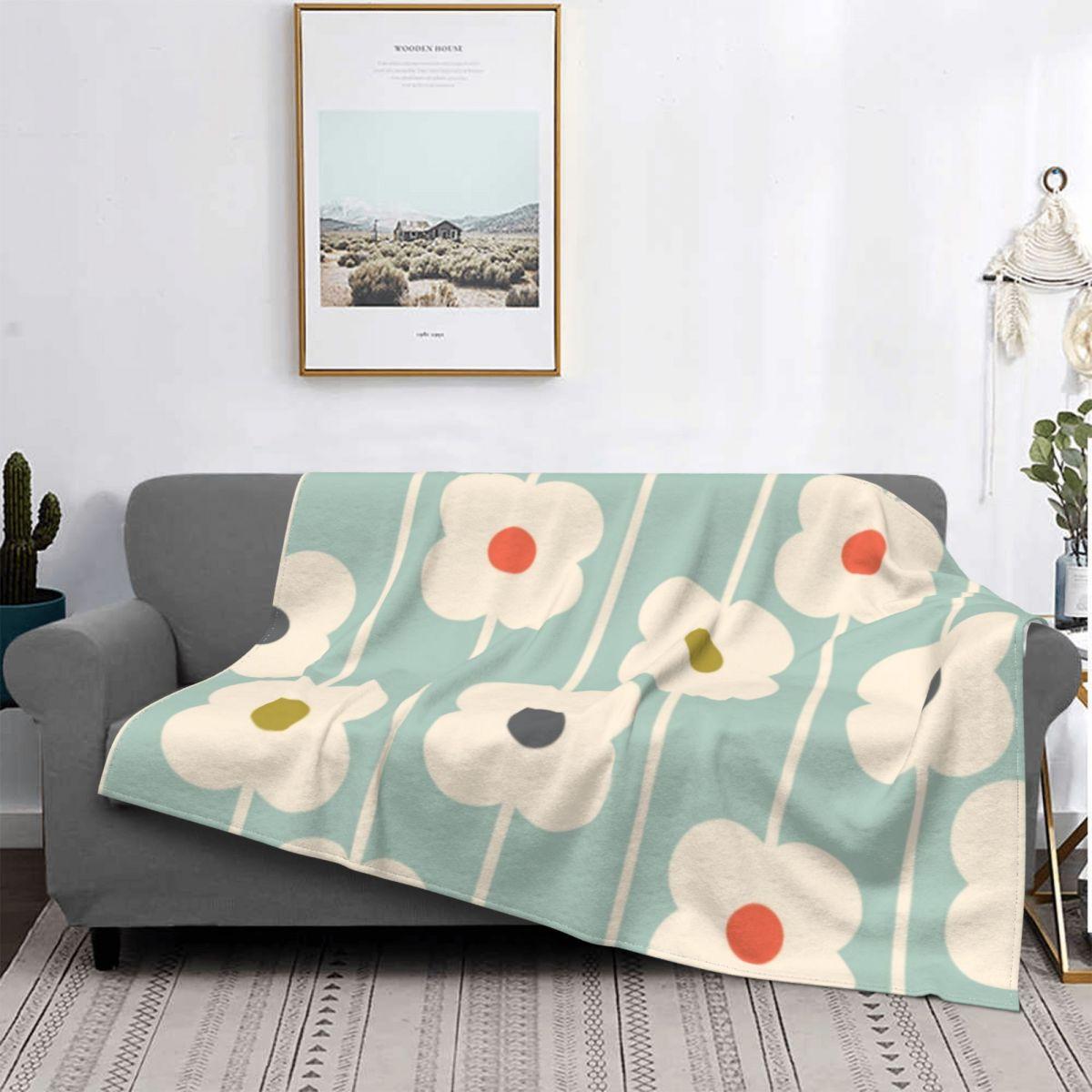 

Orla Kiely Hygge Барвистий дизайн з кількома стеблами Фланелева ковдра 1960-х років ретро Модна плед для дивана ліжка вітальні 150*125см Ковдра 40x50in