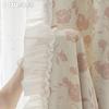 1 Stück 70-80% Verdunkelung Romantischer französischer Rosendruck Gerüschter Bequemer Vorhang für Schlafzimmer Wohnzimmer Wohnkultur LOZUJOJU