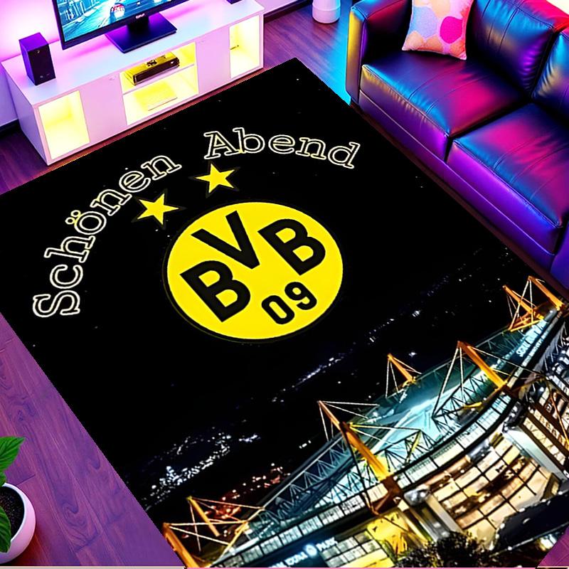 Borussia Dortmund Print Rug, Washable Floor Carpet, For Entryway Dorm Laundry Room Office Study, Home Decor Birthday Christmas Gift