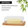 Butter Dish with Lid Covered Butter Holder for Countertop Bamboo Butter Keeper Storage Container for West and East Coast Butter