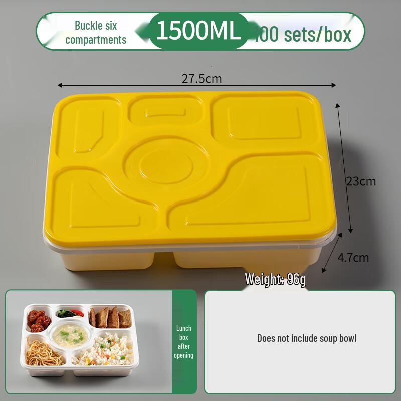 Shixun 6-Compartment Disposable Lunch Boxes with Lids