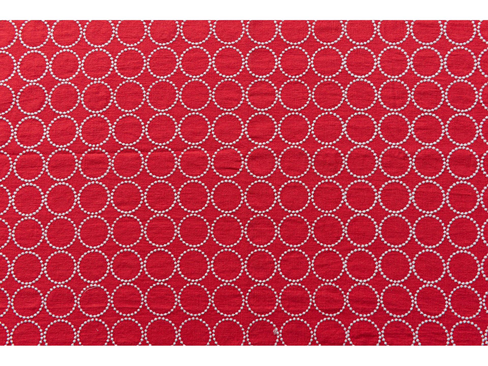 Handmade Cotton-Linen Embroidered Fabric for DIY Cushions, Bags, and Clothing