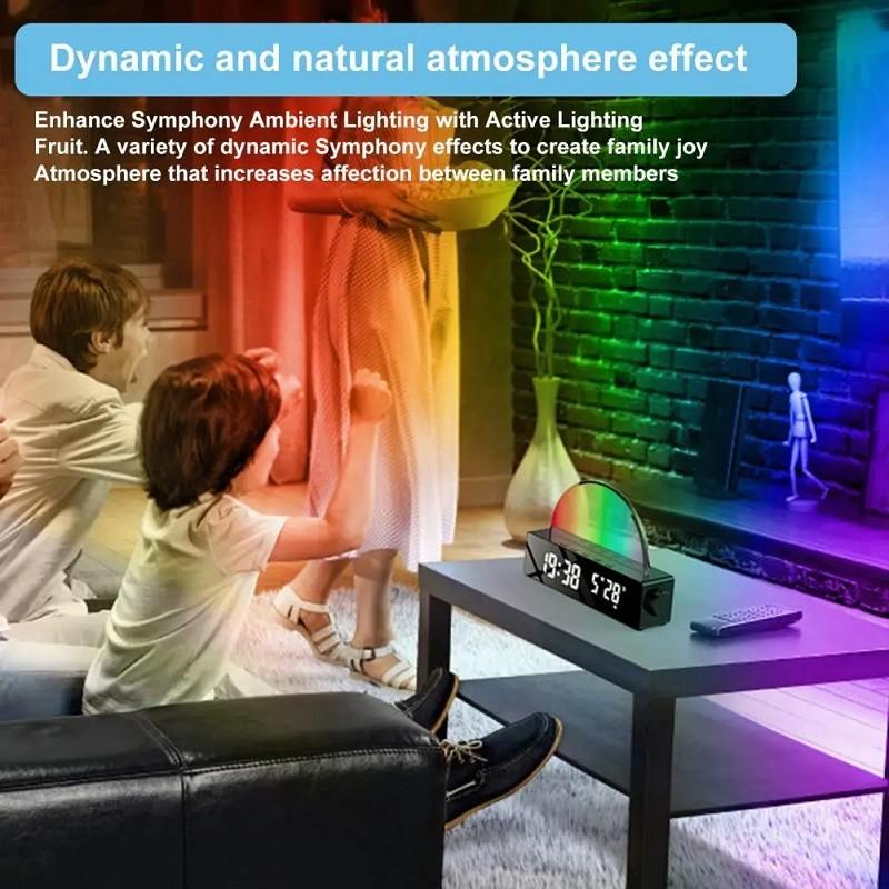Digital Vekkerklokke RGB LED Digitale Klokker Fargerike Klokker Med Atmosfære Nattlys for Hjemmekontor Beste Gaver