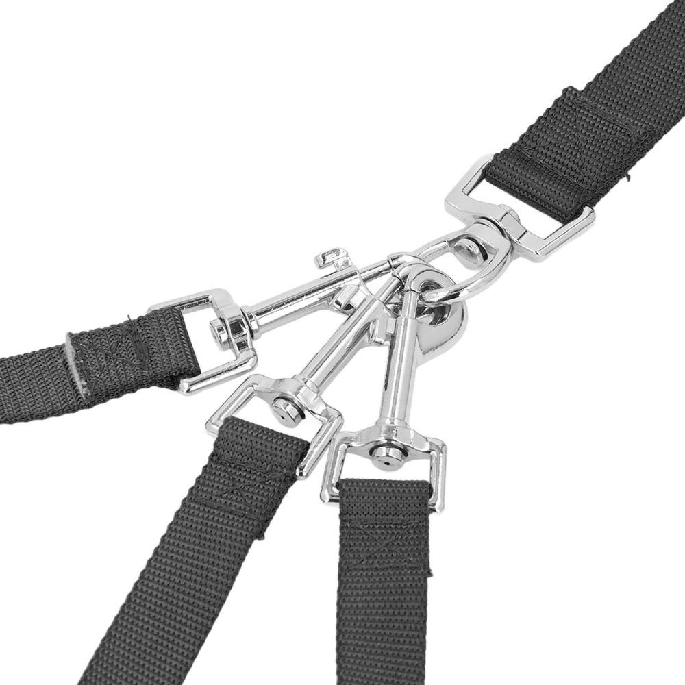 Adjustable Length Three Way Dog Leash Nylon Fabric Pet 3 In 1 Leash Dog Triple Leash Pet Training
