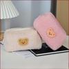 Astuccio in Peluche di Grande Capacità Stile Coreano con Design a Orsetto per Studenti e Ragazze