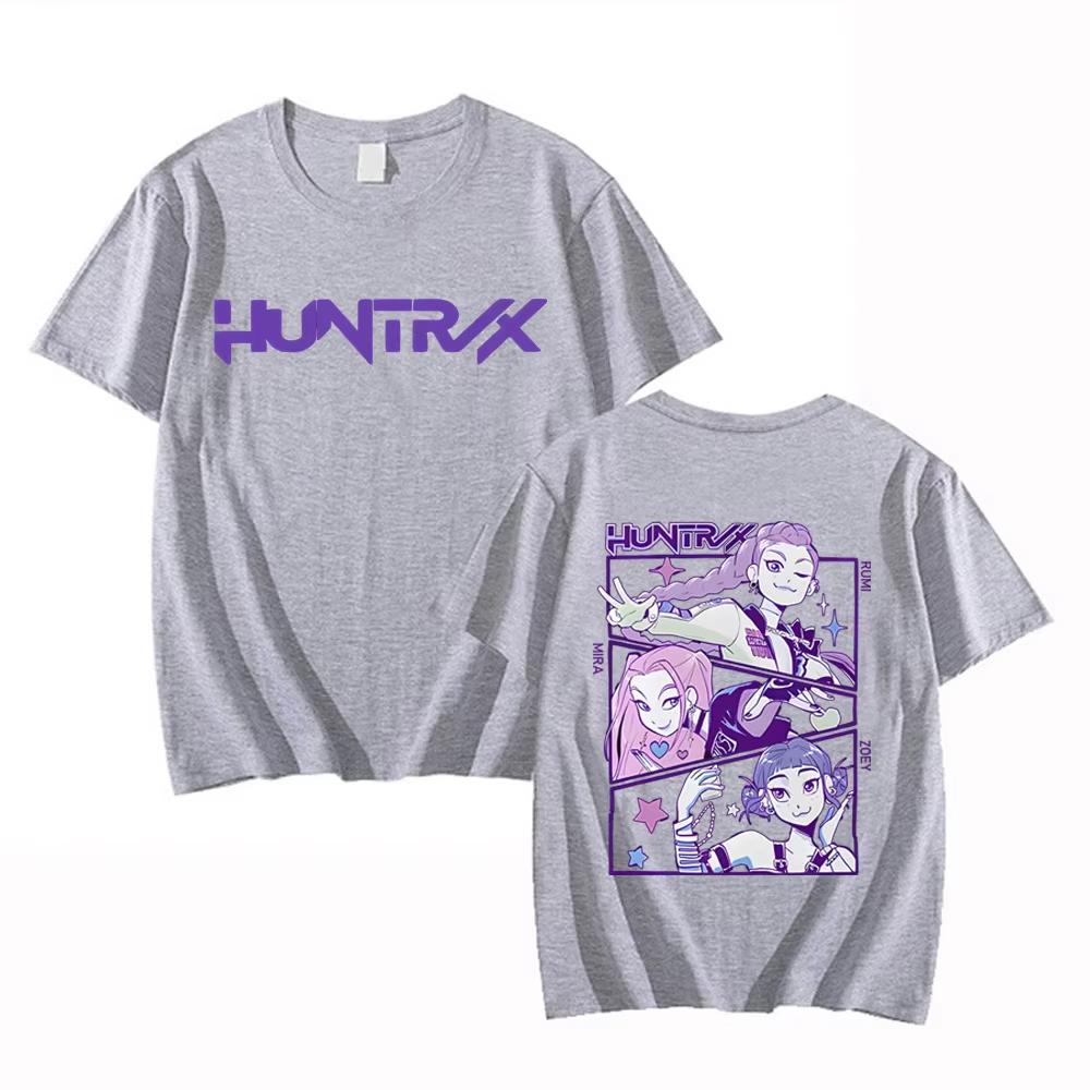 Summer New KPop Demon Hunters Huntrix Graphic Print T-shirt For Men Short Sleeve Tees Casual Streetwear Oversized Unisex Tops