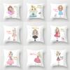 New Little Princess Series Peach Skin Pillow Cover Car Home Cushion Pillow Cover
