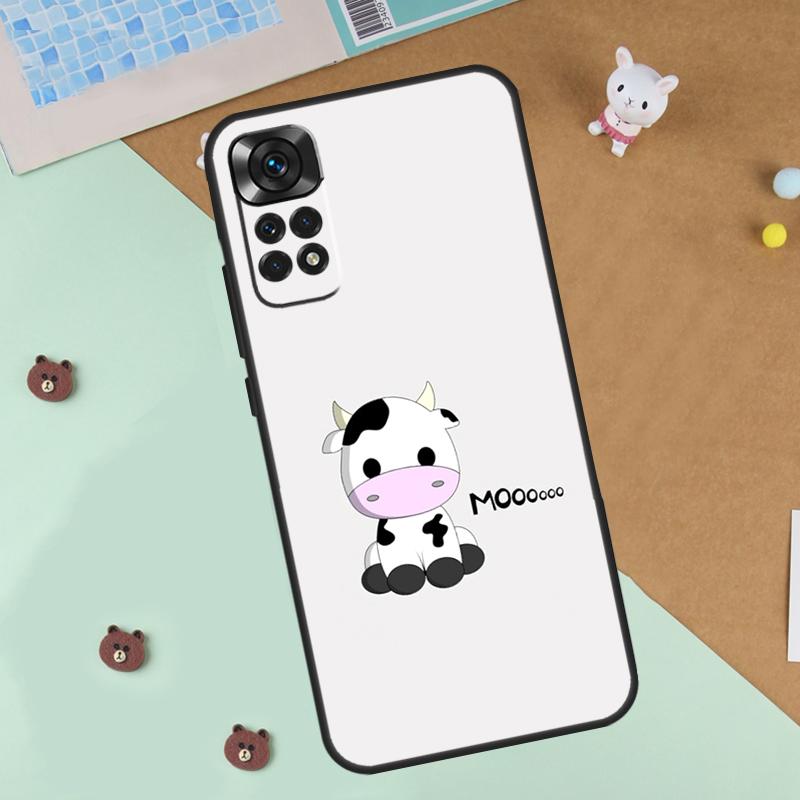 Animal Cute Cartoon Cow Case For Xiaomi Redmi Note 14 13 12 9 10 11 Pro 10S 11S 12S Cover For Redmi 13C 10C 12C 14C