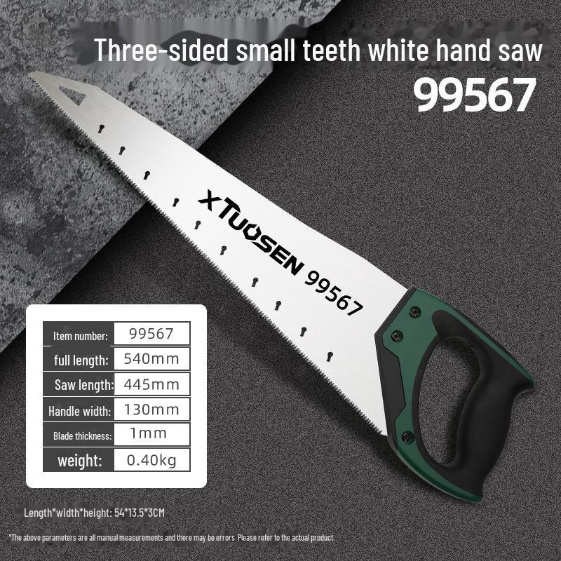 

Многофункциональная ручная пила Tuosen для деревообработки, садоводства и использования на открытом воздухе three-sided small tooth белый