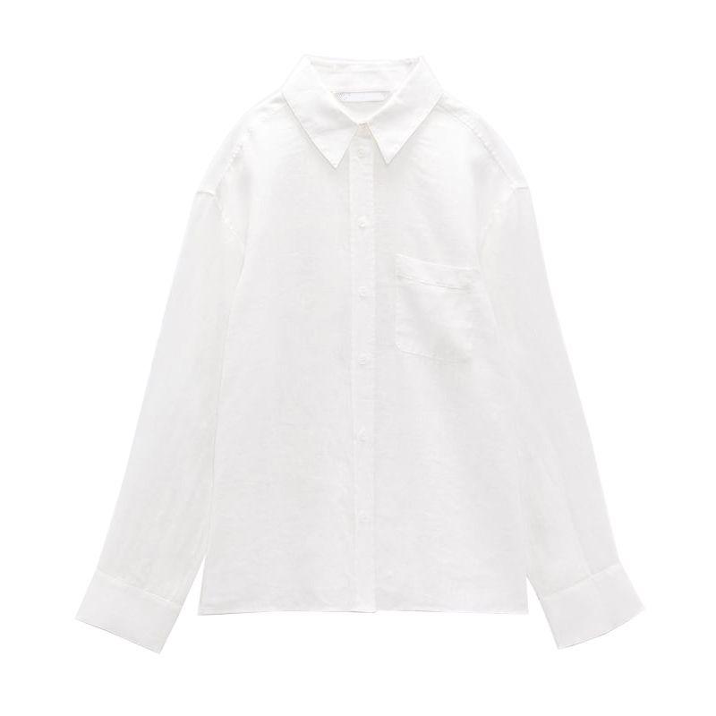 Spring New Pocket Linen Shirt 4786049 Linen Wide-Leg Pants 4786086 4786090
