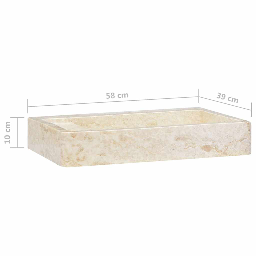 Washbasin Cream 58x39x10 Cm Marble