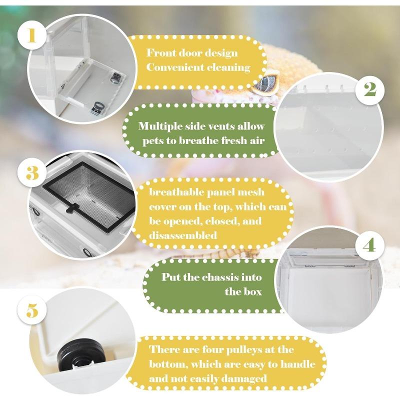 Xiaomi Plastic Reptile Feeding Box Reptiles Breeding Enclosure Cages Reptile Portable Transport Container for Lizard Bearded Dragon