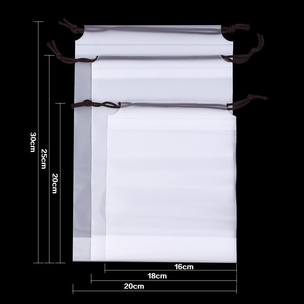 Lot de 5 organiseurs transparents givrés avec cordon de serrage