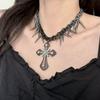 Y2K Spicy Girl Dark Star Leather Choker Necklace - Pure Desire Clavicle Chain