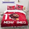 Salah Fußball Titan Bettwäsche Tagesdecke Set Tagesdecke Bezug Kissenbezug Heimdekoration Geburtstagsgeschenk (1 Bettbezug + 2 Kissenbezüge, ohne Füllung)