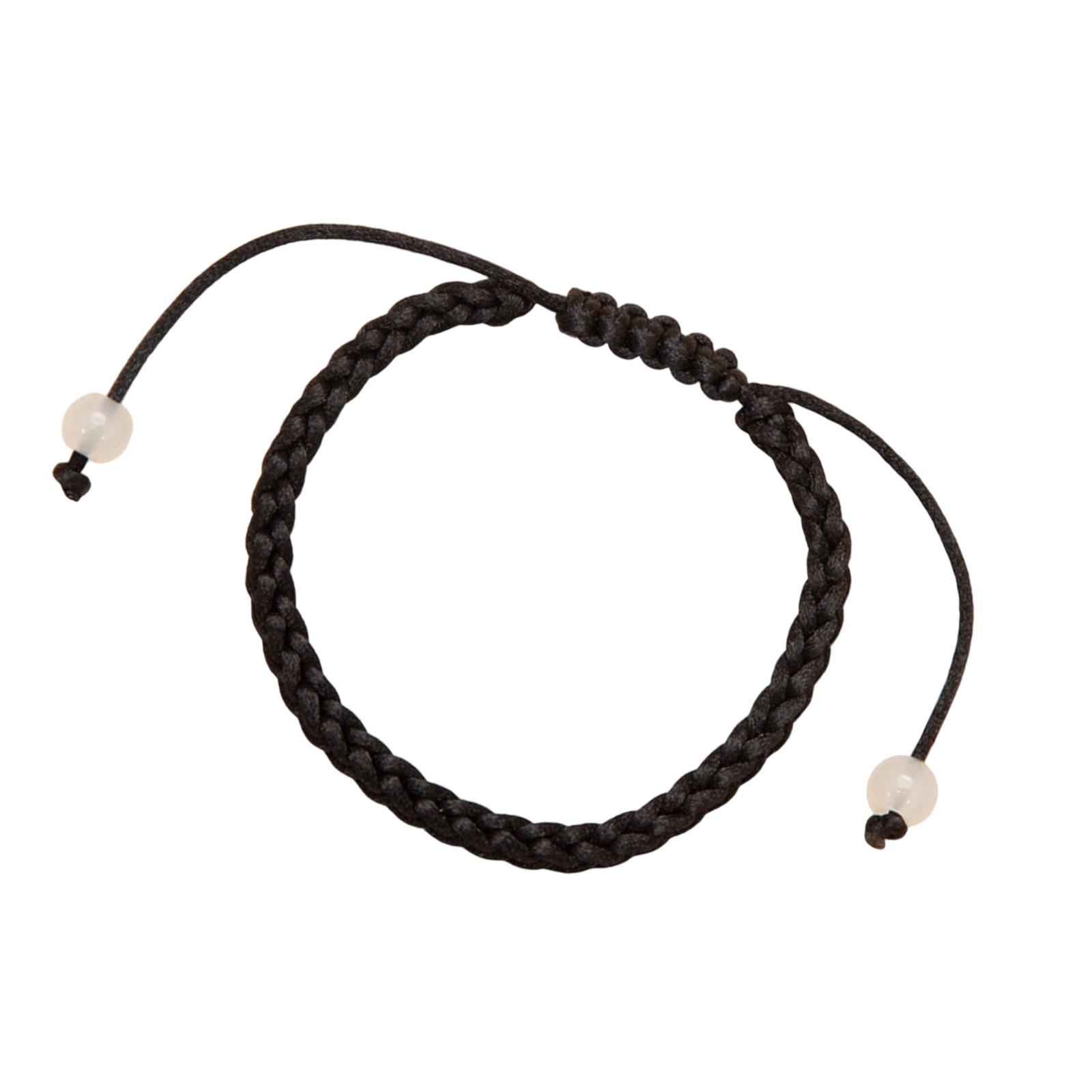 

Регулируемый плетеный браслет из хлопковой нити для культурного праздника и повседневной стильной носки чёрный