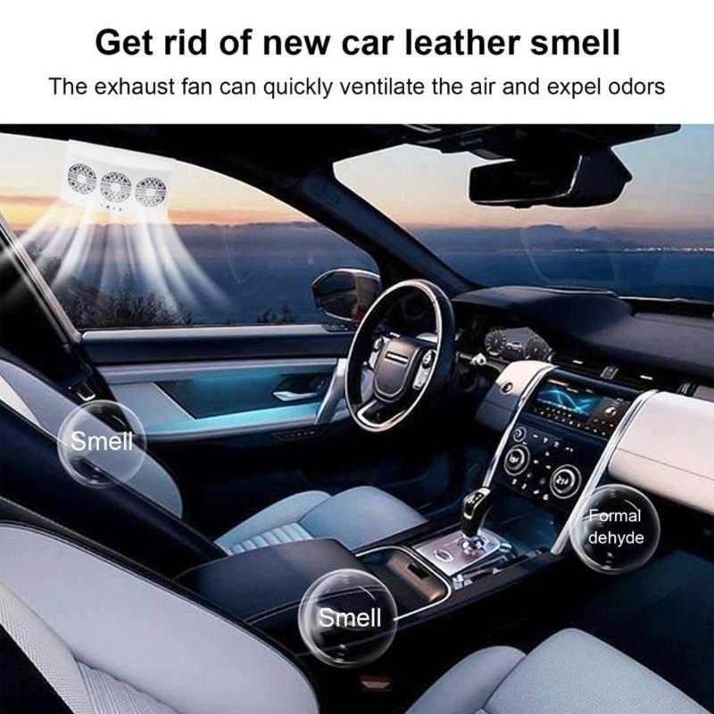 Car Cooler Front Rear Window Radiator Auto Air Vent Fan Radiator Cooling System USB Charging Solar Powered Ventilator
